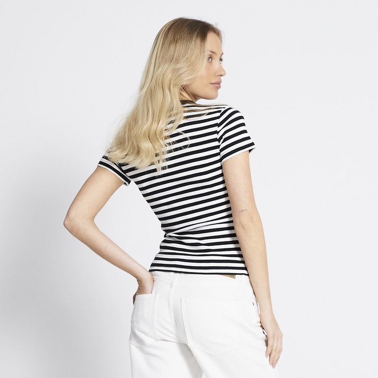 Striped rib tee "Malin"